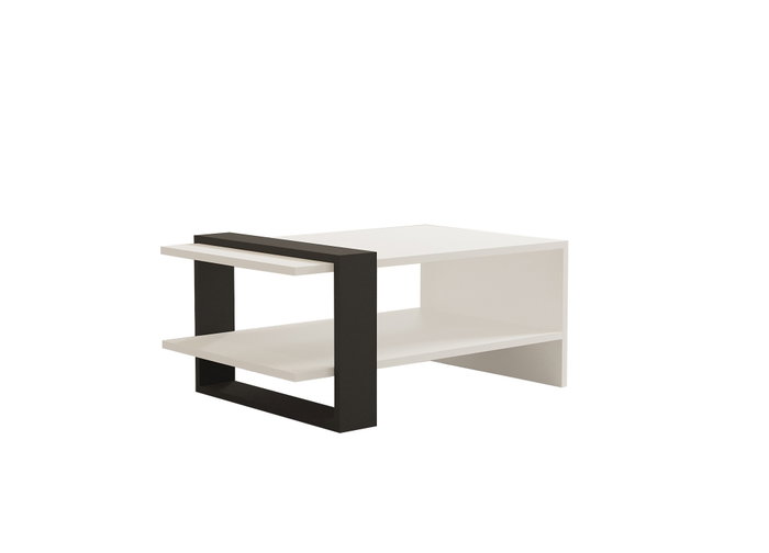 Hanah Home Mesa de centro de 2 niveles Antracita y Blanco